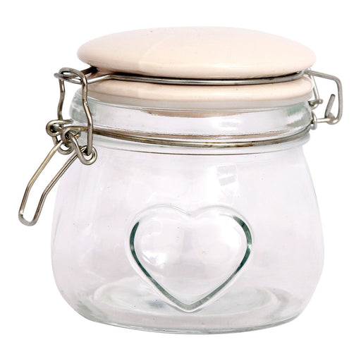 Glass Storage Jar With Heart - Small - Kozeenest