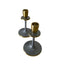 Glossy Grey Irina Candlestick, Set of 2, 15cm - Kozeenest