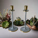 Glossy Grey Irina Candlestick, Set of 2, 26cm - Kozeenest