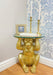 Gold Chimp With Glass Top Side Table - Kozeenest