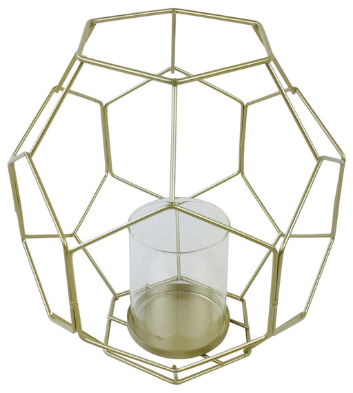 Gold Geometric Candleholder 21cm - Kozeenest