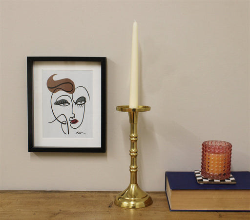 Gold Pillar Candlestick Medium - Kozeenest