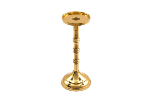 Gold Pillar Candlestick Medium - Kozeenest