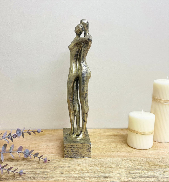 Gold Standing Couple Statue - Kozeenest