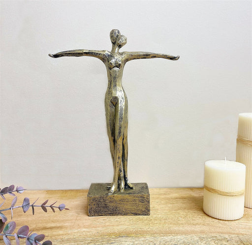 Gold Standing Couple Statue - Kozeenest