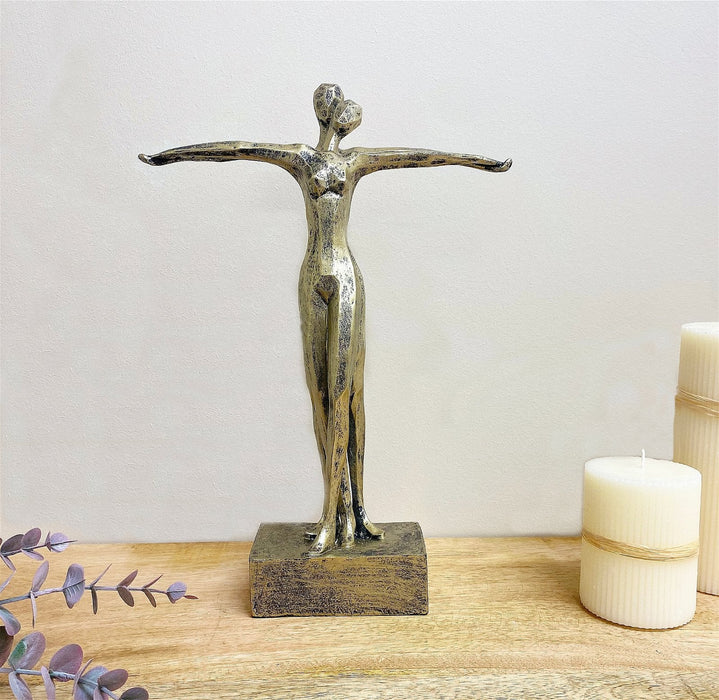 Gold Standing Couple Statue - Kozeenest