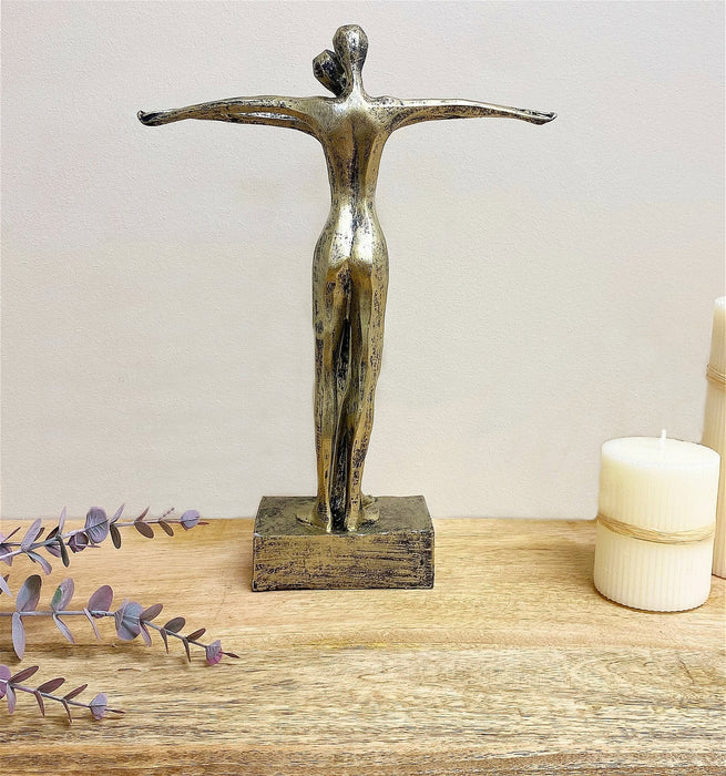 Gold Standing Couple Statue - Kozeenest