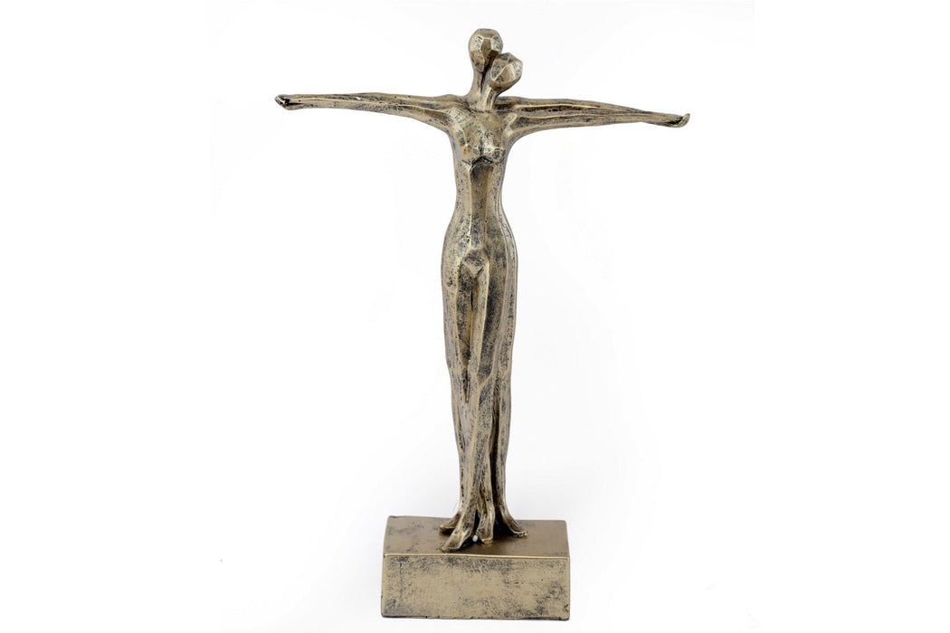 Gold Standing Couple Statue - Kozeenest