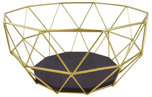 Golden Geometric Style Wire Bowl - Kozeenest