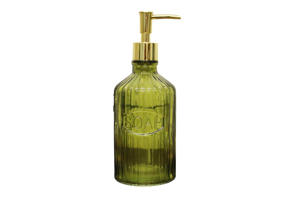 Green Glass Soap Dispenser - Kozeenest