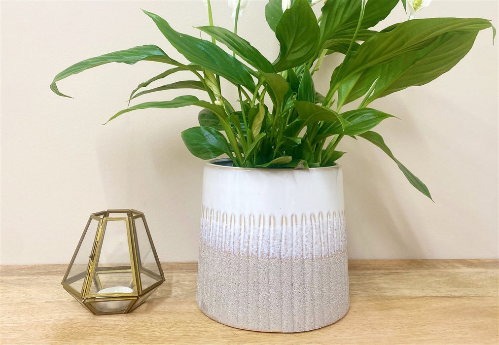 Grey Two-tone Textured Planter - Kozeenest