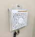 Grey Wooden 3 Hook Key Holder With Cutout Pattern Shelf - Kozeenest