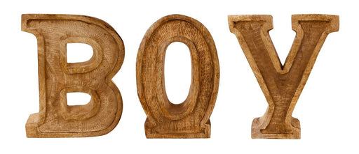 Hand Carved Wooden Embossed Letters Boy - Kozeenest