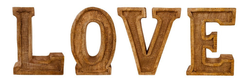 Hand Carved Wooden Embossed Letters Love - Kozeenest