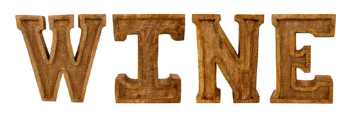 Hand Carved Wooden Embossed Letters Wine - Kozeenest