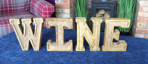 Hand Carved Wooden Embossed Letters Wine - Kozeenest