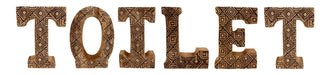 Hand Carved Wooden Geometric Letters Toilet - Kozeenest