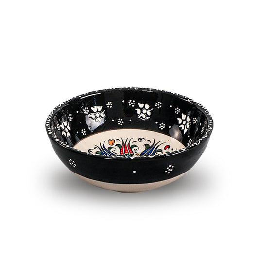 Handmade Ceramic Bowl Mexican Black 15cm - Kozeenest