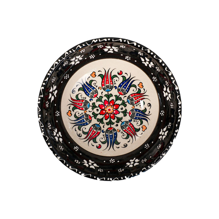 Handmade Ceramic Bowl Mexican Black 15cm - Kozeenest