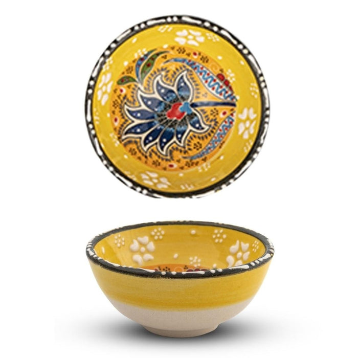 Handmade Ceramic Bowl Mexican Yellow 8cm - Kozeenest