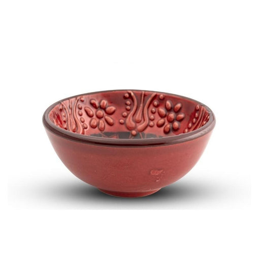 Handmade Ceramic Bowl Multicolour Red 8cm - Kozeenest