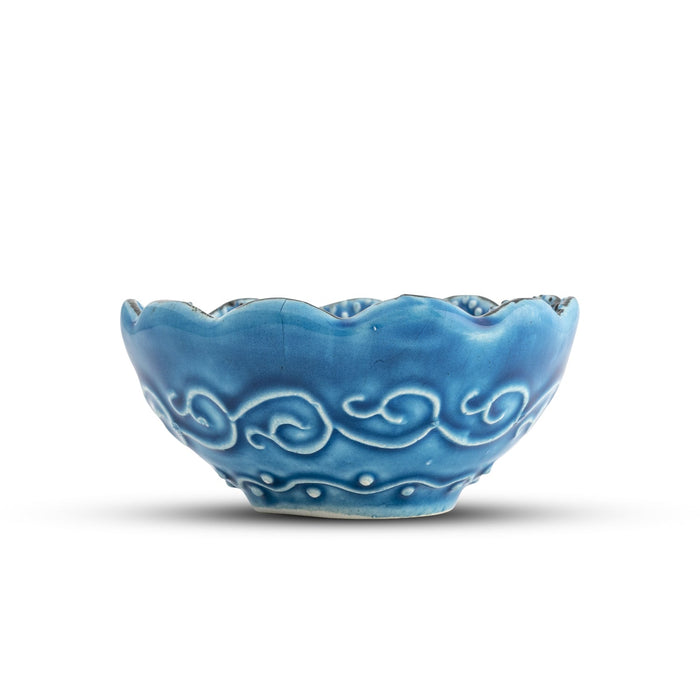 Handmade Ceramic Bowl Ocean Blue 8cm - Kozeenest