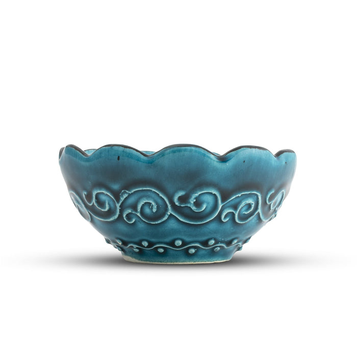 Handmade Ceramic Bowl Ocean Green 8cm - Kozeenest