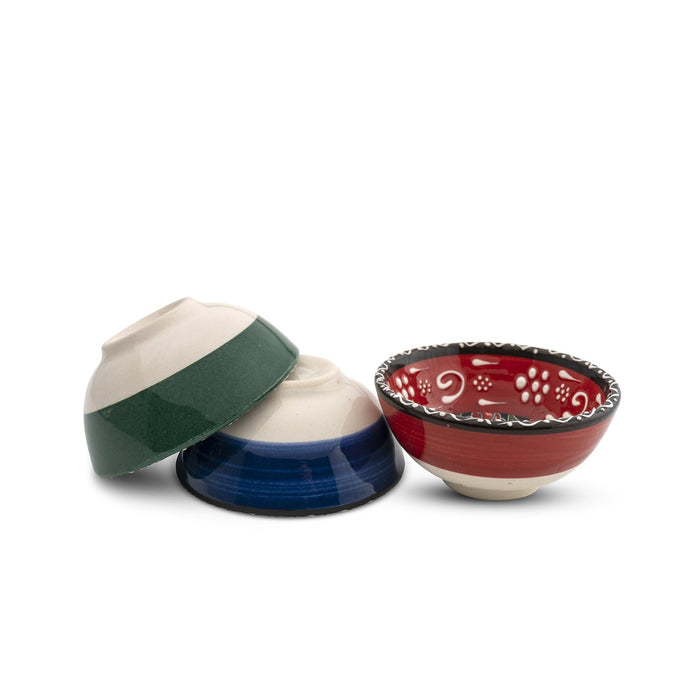 Handmade Ceramic Bowls Set of 6 Mexican 8cm - Kozeenest