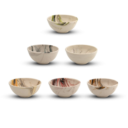 Handmade Ceramic Bowls Set of 6 Mocha 8cm - Kozeenest