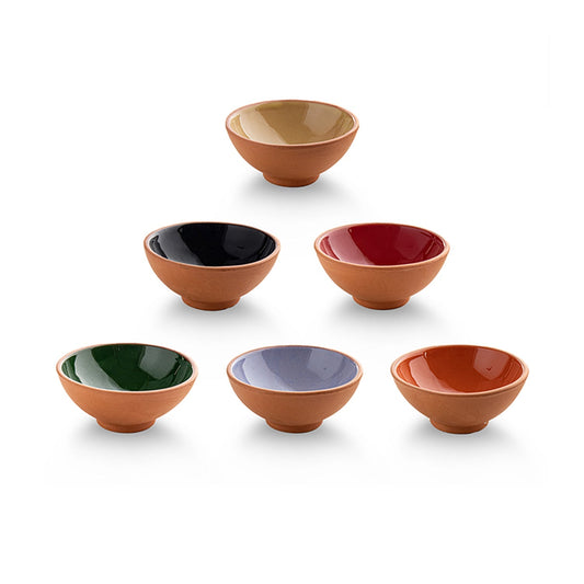 Handmade Ceramic Bowls Set of 6 Moroccan 8cm - Kozeenest