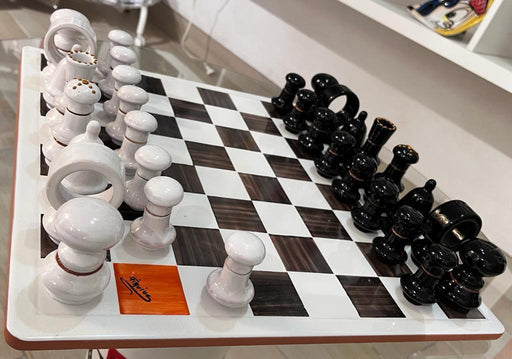 Handmade Ceramic Chess Board from Italy - Master the Game in Style - Kozeenest