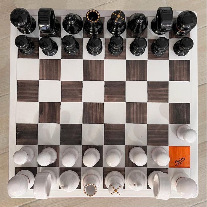 Handmade Ceramic Chess Board from Italy - Master the Game in Style - Kozeenest