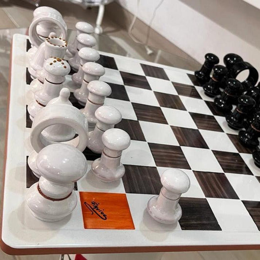Handmade Ceramic Chess Board from Italy - Master the Game in Style - Kozeenest