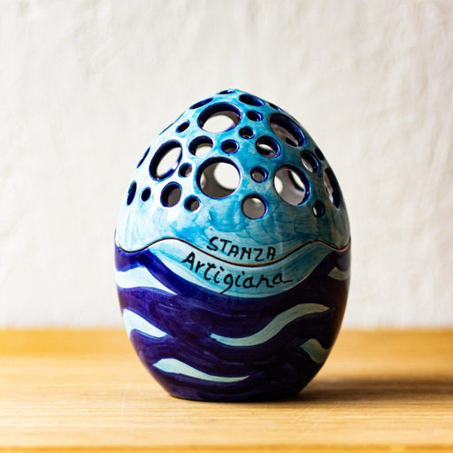 Handmade Ceramic Egg Candle - Artisan Crafted Amalfi Fragrance masterpiece - Kozeenest