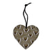 Hanging Silver Metal Heart Ornament, 10cm - Kozeenest