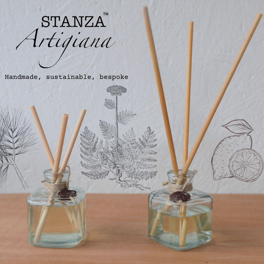 Home diffuser - recycled glass and wooden reeds - Mystical affair - Kozeenest
