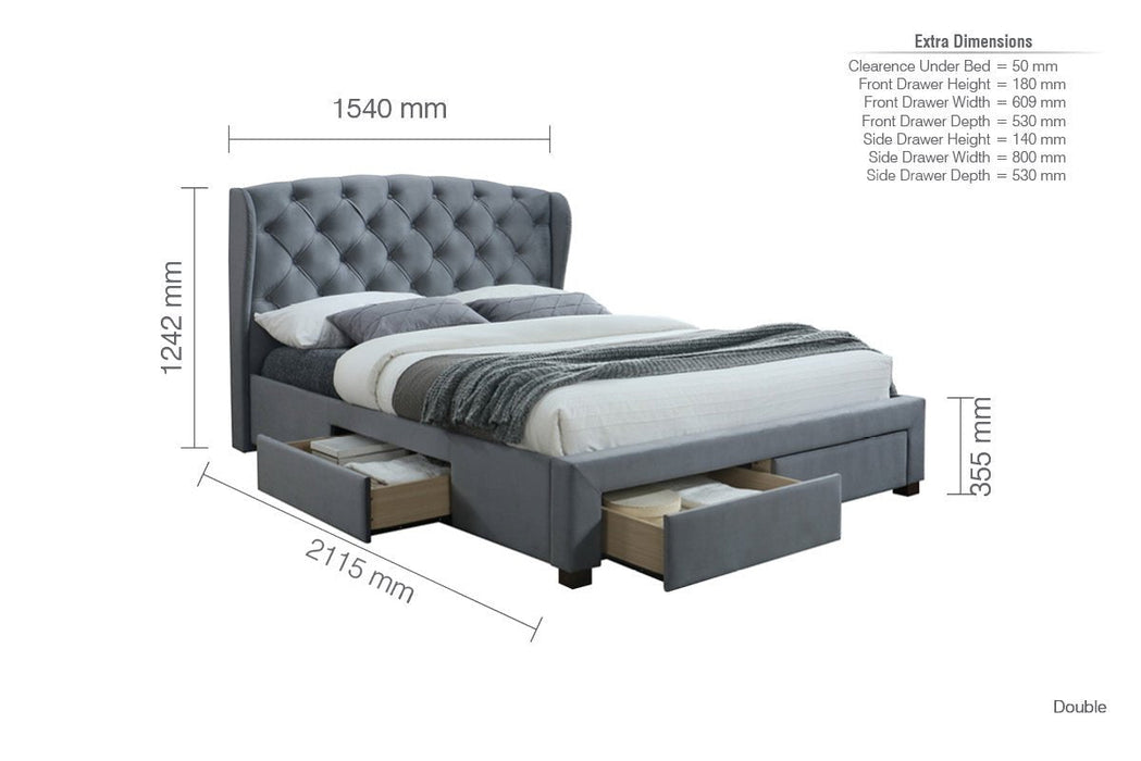 Hope Double Bed Grey-1