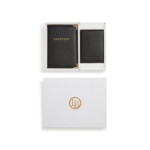 Nutcombe Black Passport Holder & bi-fold CC holder Gift Box-0