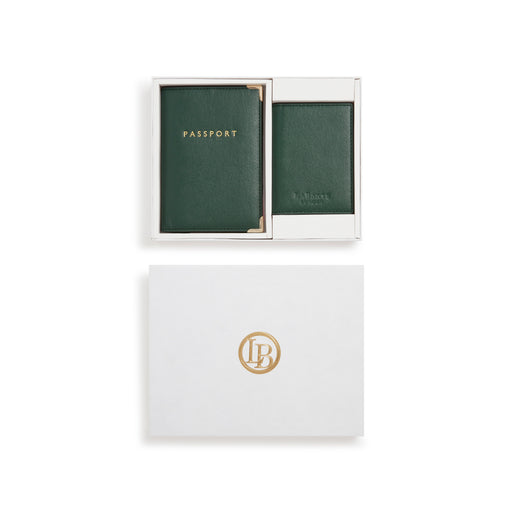 Nutcombe Green Passport Holder & Bi-fold CC holder Gift Box-0