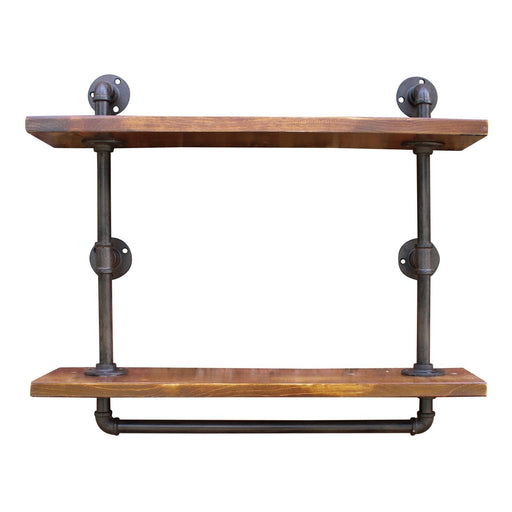 Industrial Pipe Wall Shelf with 2 Shelves - Kozeenest