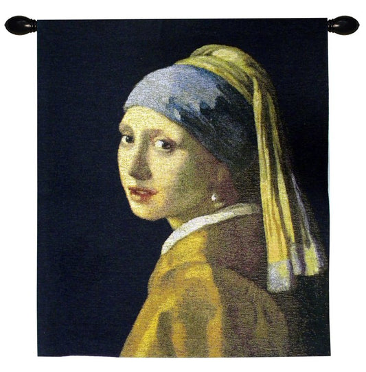 J Vermeer Girl with Pearl Earring - Wall Hanging 69cm x 80cm (70 rod) - Kozeenest