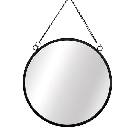 Jet Black Round Mirror - Kozeenest