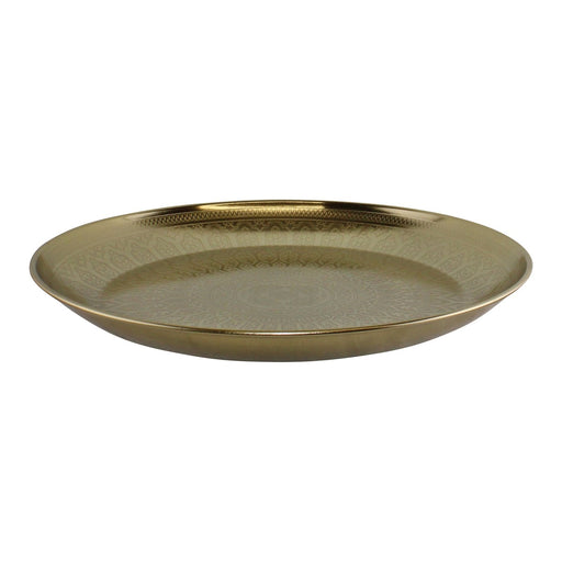 Kasbah Design Decorative Gold Metal Tray - Kozeenest