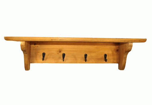 Keys Hanging Rack With Shelf PLAIN WOOD - Kozeenest