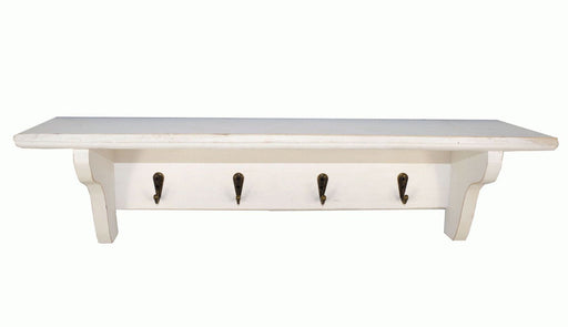 Keys Hanging Rack With Shelf WHITE 50 x 12 x 13cm - Kozeenest