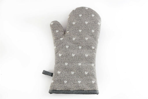 Kitchen Oven Glove With A Grey Heart Print Design - Kozeenest