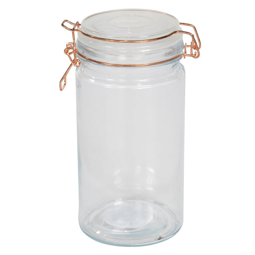 Kitchen Storage Jar With Copper Clip 20cm - Kozeenest