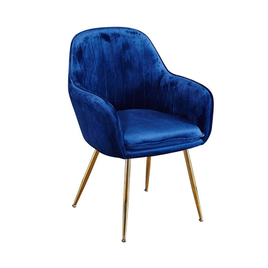 Lara Dining Chair Royal Blue With Gold Legs (Pack of 2)-0