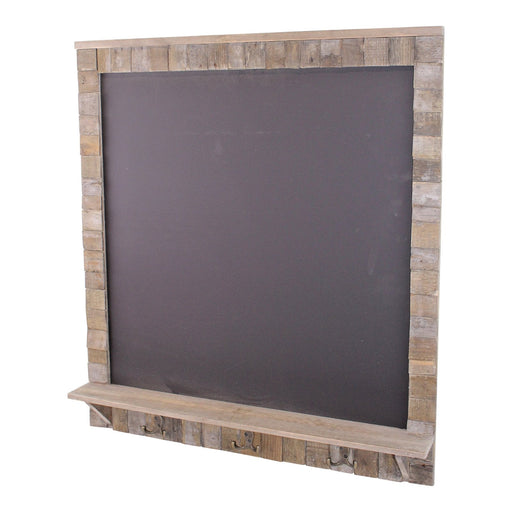 Large Blackboard with Driftwod Effect Surround, Shelf and 3 Double Hooks - Kozeenest