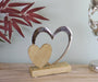 Large Double Heart On Wooden Base Ornament - Kozeenest